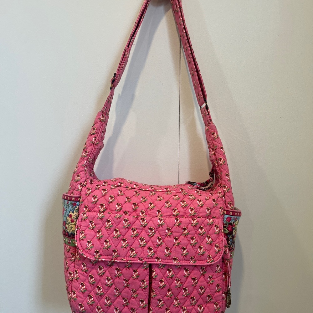 Vera Bradley Pink Pansy small messenger bag - Picture 2 of 11
